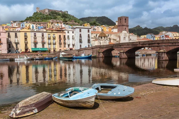 View of the medieval town of Bosa, Sardinia Stock Picture