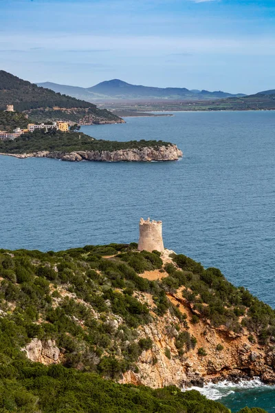 Pohled z "Capo Caccia" na severním pobřeží Sardinie — Stock fotografie