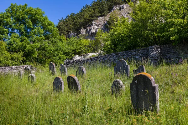 Cemitério Judaico Abandonado Muito Antigo Perto Aldeia Trstin Eslováquia — Fotografia de Stock