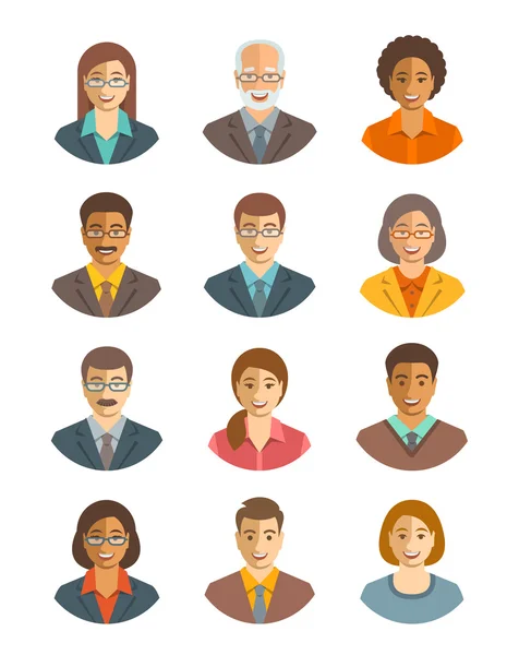 Obchodní lidé vektorové avatary na bílé — Stockový vektor