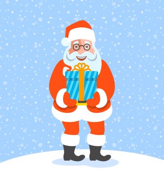 Noel Baba Noel hediye kutusu yay ile verir