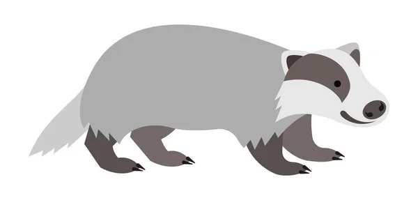 可爱微笑野生獾卡通插图 — 图库矢量图片