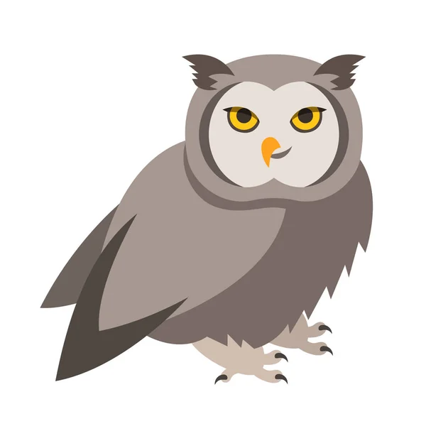 Cute smiling owl cartoon illustration — Stock Vector