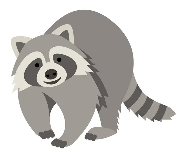 Cute smiling raccoon cartoon illustration — Stock Vector