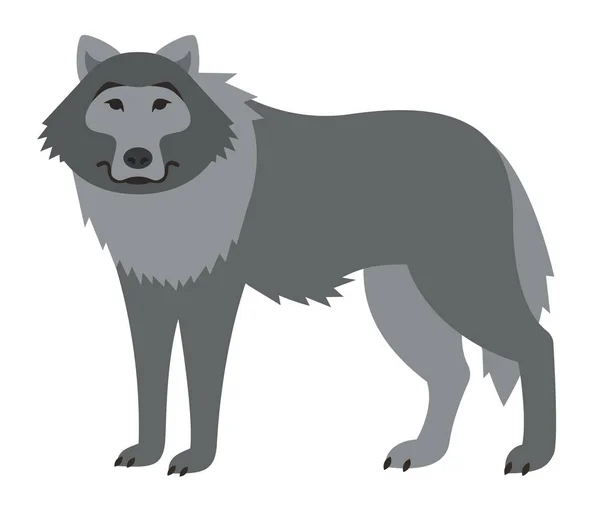 Mignon sourire illustration de dessin animé loup sauvage — Image vectorielle