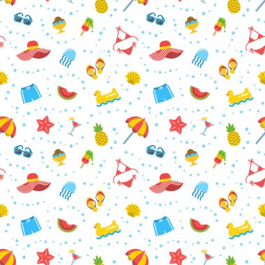 Yaz plaj deniz tatil seamless modeli