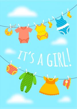 Bebek duş parti şirin davetiye kartı