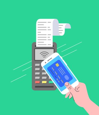 Akıllı telefon kullanan bağlantısız ödeme terminali kavramı