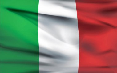 İtalya bayrağı sallayarak fotogerçekçi vektör