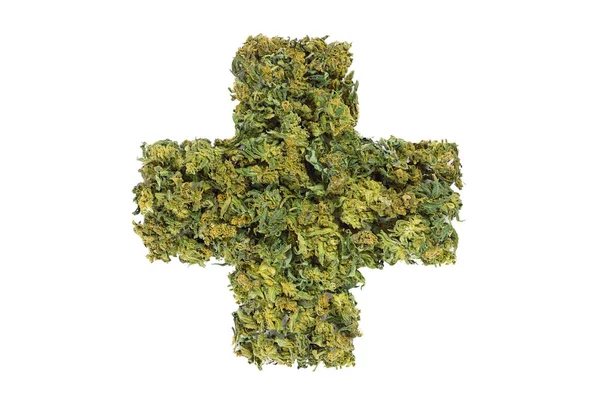 医学大麻十字架标志 — 图库照片