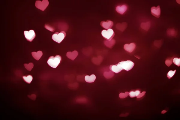 Blurred Red Heart Shape Bokeh Background — Stock Photo, Image