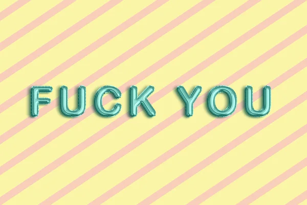 Fuck you foil text on pastel pattern background — Stock Photo, Image