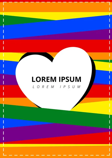Lgbt eşitlik bayrağı Valentin 'in beyaz kalp şeklindeki gökkuşağı