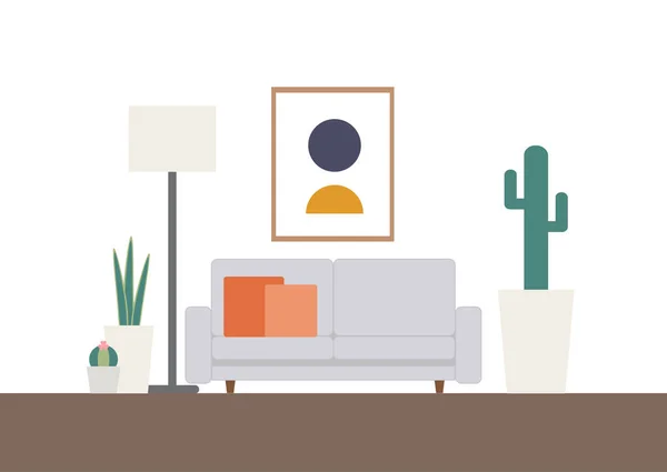 Retro scandinavian living room