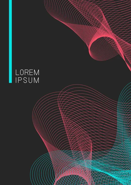 Koyu gri arka Grou üzerine soyut neon mavi ve pembe grafik tasarımı