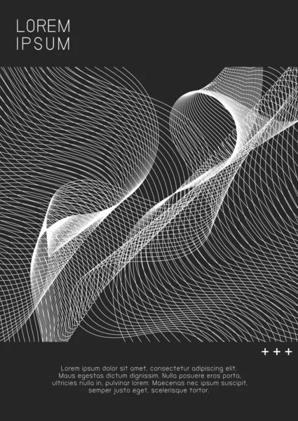 Koyu gri arkaplan partisinde soyut neon beyaz grafik tasarımı
