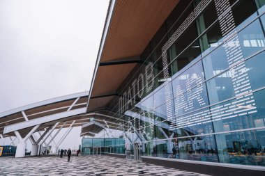 Rostov, Don / Rusya - 10 Ocak 2020: Platov Havaalanı, Don 'da. Bir kış gününde yolcu terminali