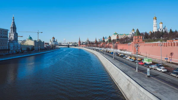 Moscú Rusia Marzo 2020 Río Moskva Cerca Del Kremlin Moscú — Foto de Stock