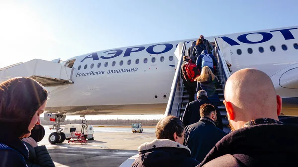 Санкт Петербург Россия Марта 2020 Года Посадка Самолет Airbus A350 — стоковое фото