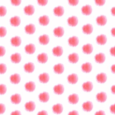 Beyaz arka planda soyut pembe konfetileri olan kusursuz bir desen. Stok çizimi. Suluboya elle boyanmış..