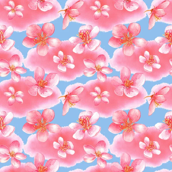 Motif Floral Sans Couture Avec Fleur Cerisier Rose Fleurs Sakura — Photo