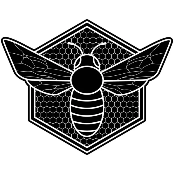 Graphic Bee Background Honeycombs Minimalism Black White — ストック写真