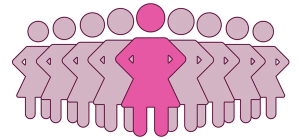 일러스트 지도자와 추종자 사람들의 상징입니다 지도자들 여성의 권리를 페미니즘 사업을 로열티 프리 스톡 사진