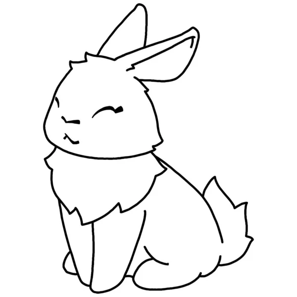 Illustration Dessin Main Lapin Coloriage Sticker Mignon Pour Saint Valentin — Photo