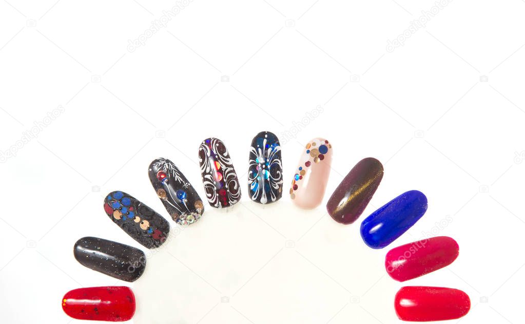 nail designs on white background