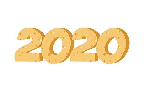 新的一年的标志2020鼠标。 3d figures - 2020. 孤立背景的矢量说明 — 图库照片