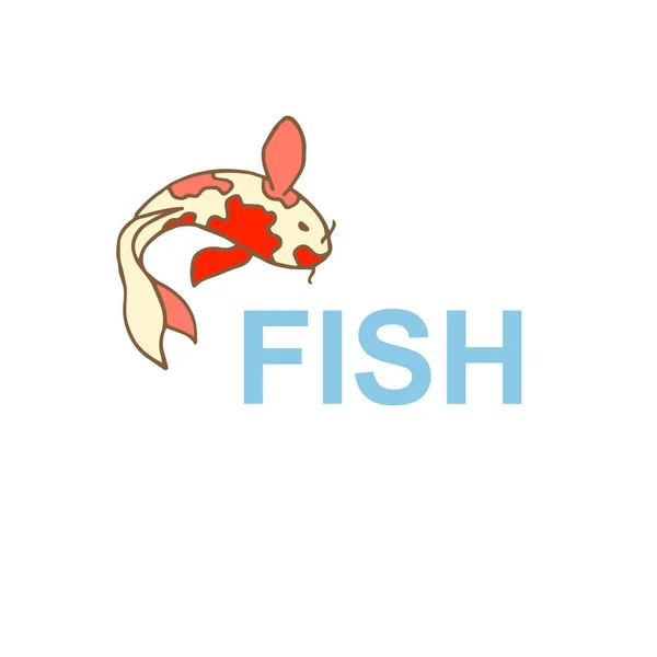 Pescado carpa china. logo. concepto de diseño. ilustración vectorial. fondo aislado . — Vector de stock