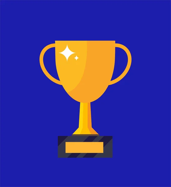 Winner Trophy Icon. Vector golden trophy is a symbol of victory in a sporting event. Champion Prize for first place. Concept of success and business goals. isolated background. — Stock Vector