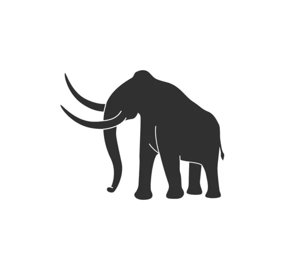 象のシルエット ベクターイラスト隔離された白い背景 — ストックベクタ