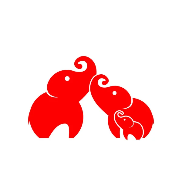 Логотип Слона Милый Elephants Vector Иллюстрации Изолированный Фон — стоковый вектор