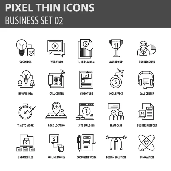 İş için çağdaş ince çizgi Icons set