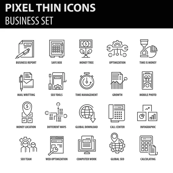 İş için çağdaş ince çizgi Icons set