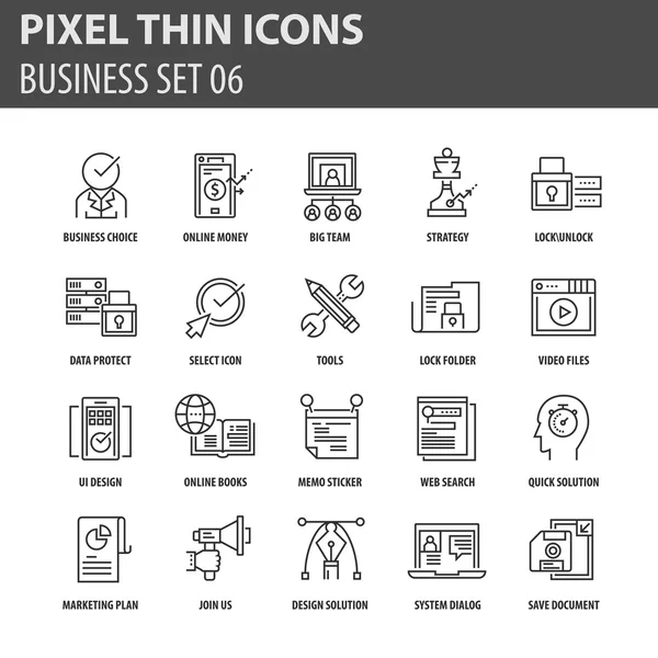 İş için çağdaş ince çizgi Icons set