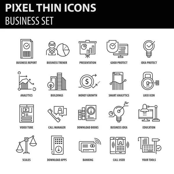 İş için çağdaş ince çizgi Icons set