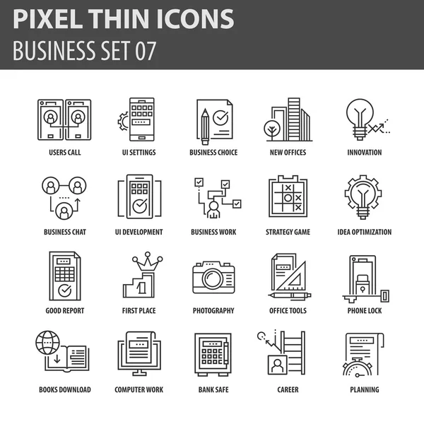 İş için çağdaş ince çizgi Icons set