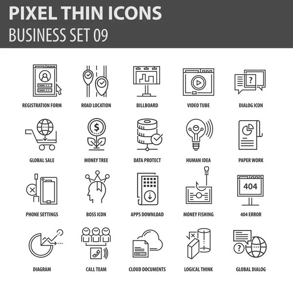 İş için çağdaş ince çizgi Icons set