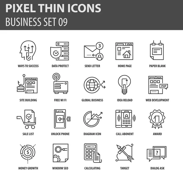 İş için çağdaş ince çizgi Icons set