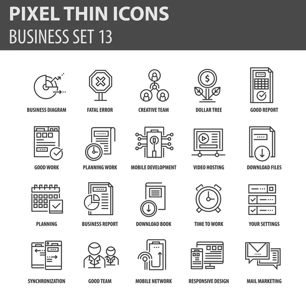 İş için çağdaş ince çizgi Icons set
