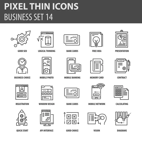 İş için çağdaş ince çizgi Icons set