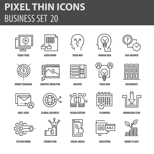 İş için çağdaş ince çizgi Icons set