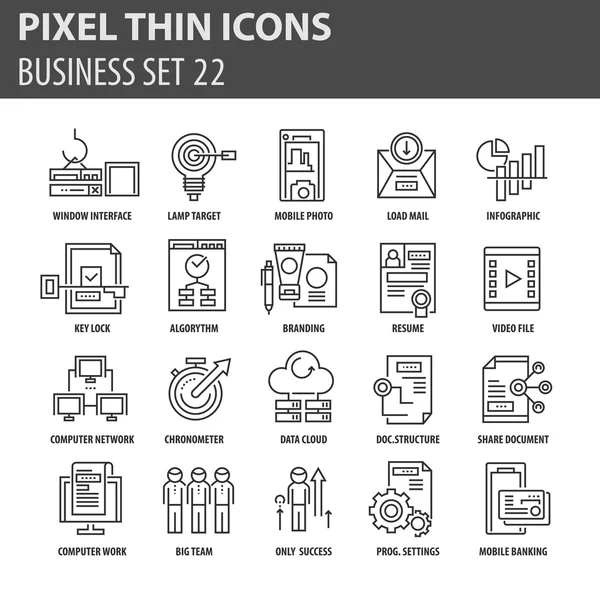 İş için çağdaş ince çizgi Icons set
