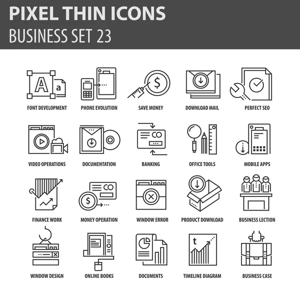 İş için çağdaş ince çizgi Icons set