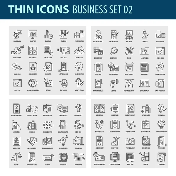 Modern thin line icons set for business — Stock Vector