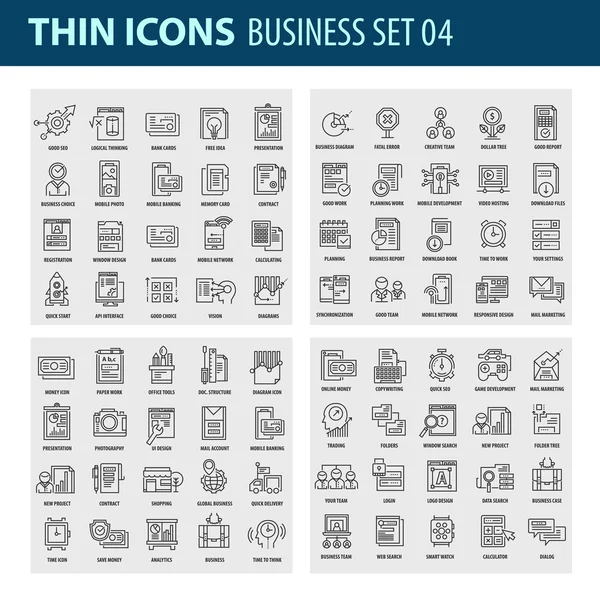 İş için çağdaş ince çizgi Icons set
