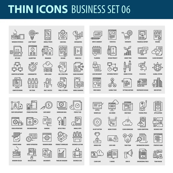 İş için çağdaş ince çizgi Icons set