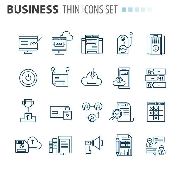 Thin line flat isolated business icons set — Stock Vector